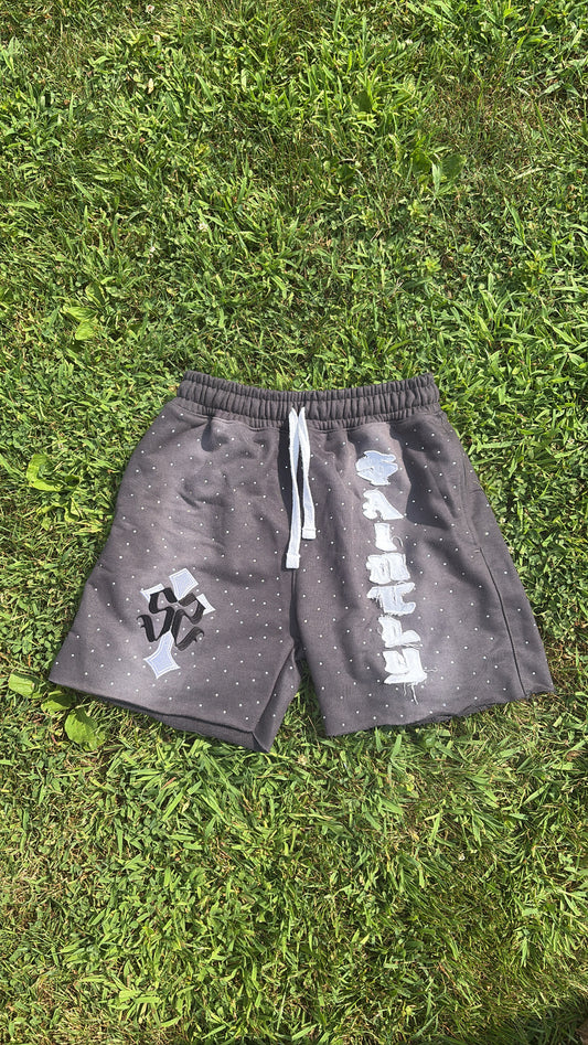 ‘ Cement Grey ‘ Acid X Rhinestone $horts