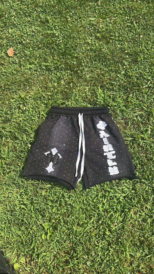 ‘ Charcoal Black ‘ Acid X Rhinestone $horts